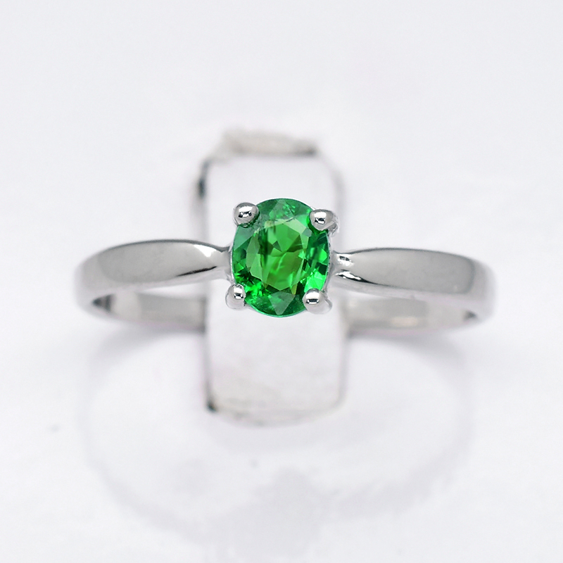 5x4mm Intense Green Tsavorite Garnet Ring in 925 Sterling Silver | eBay