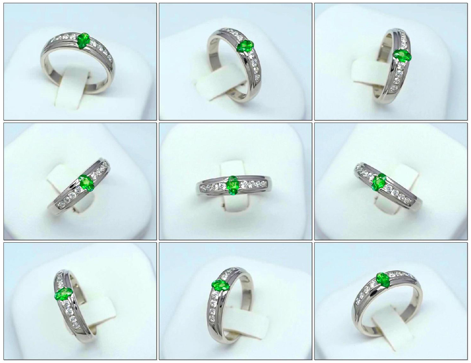 5x3mm Shocking Green Natural Tsavorite Garnet Ring in 925 Silver